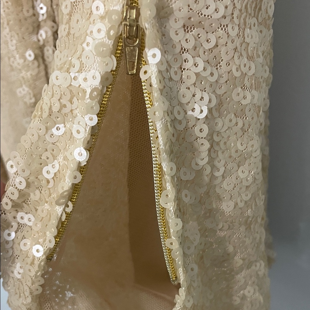 Gold Sequin Open Front Jacket - image 5